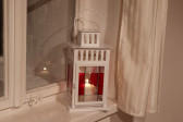 lantern red and white - historical glass