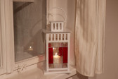 lantern red and white - historical glass