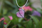 little pink heart - historical glass