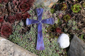 cross violet - historical glass